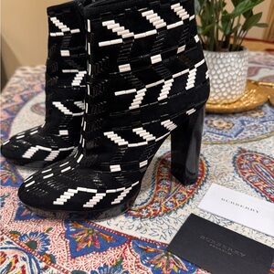 Burberry Prorsum beaded velvet ankle boots